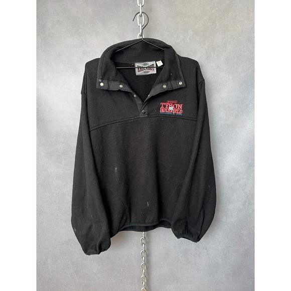 Knockout Other - Knockout‎ Tyson Holyfield Fleece Pullover 1996 Boxing Graphic Black